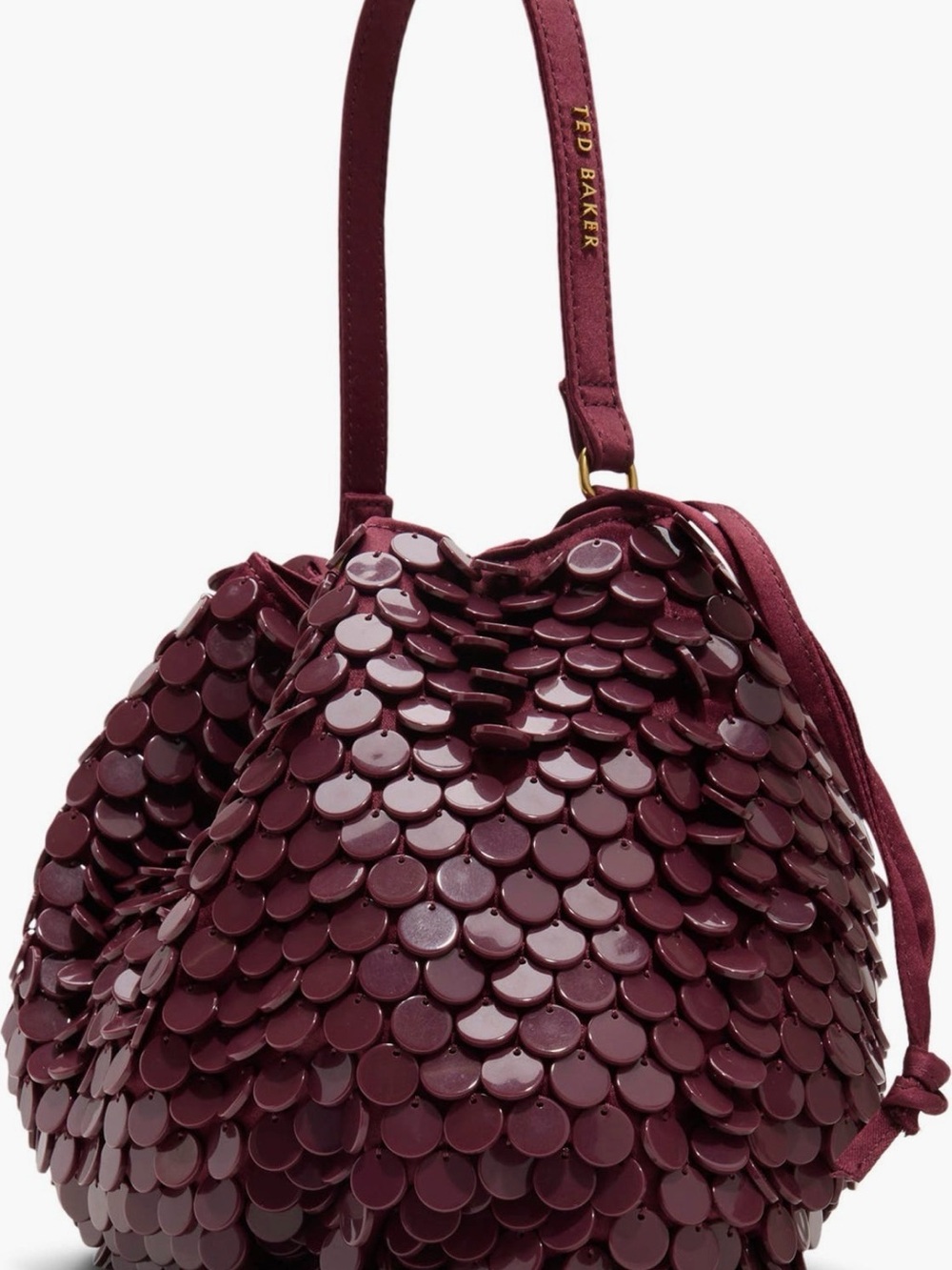 Ted Baker London Burgundy Sequin-Disc Shoulder Bag